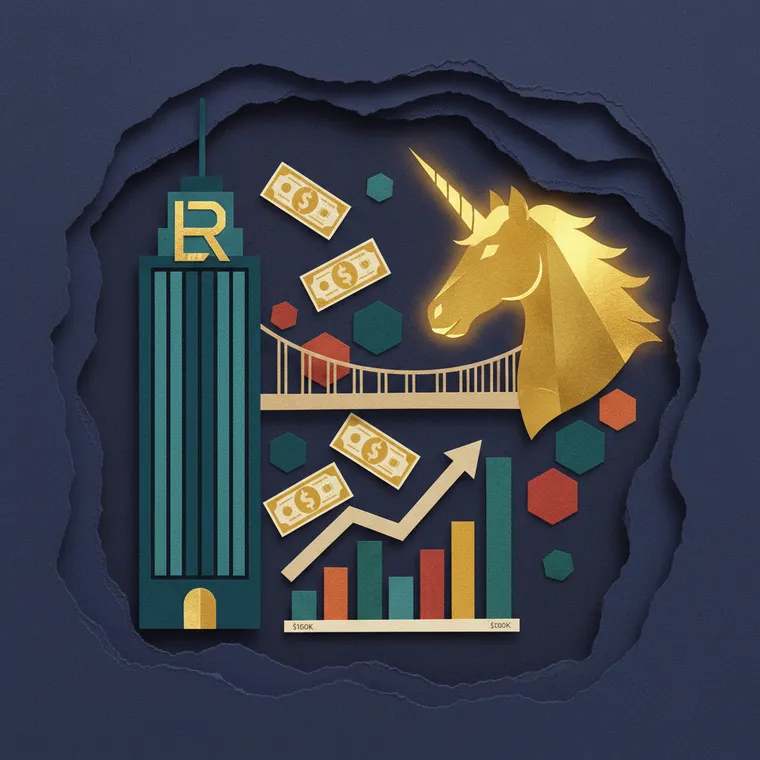 블랙록 전통금융과 유니스왑 디파이 연결 다리 페이퍼컷 콜라주 일러스트레이션