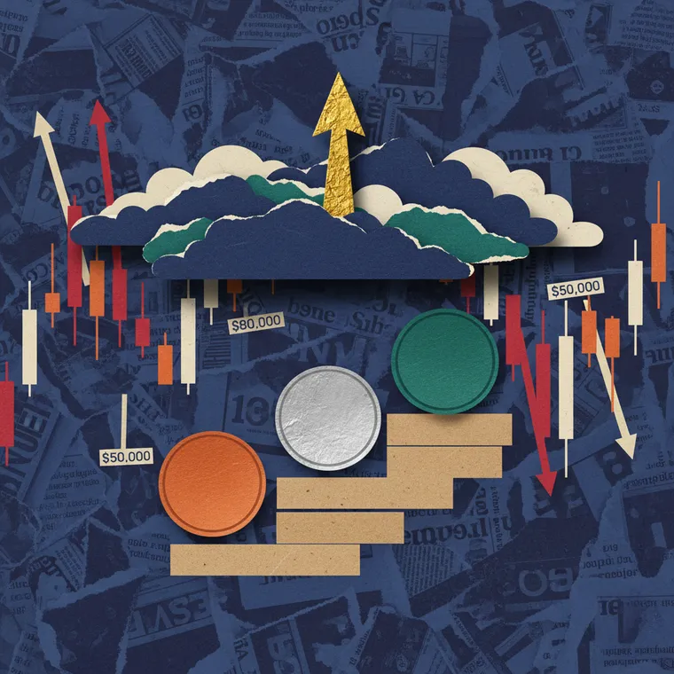 암호화폐 포트폴리오 분산투자 전략 극단적 공포 속 매수 기회 페이퍼컷 콜라주 일러스트레이션