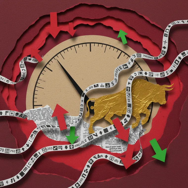 암호화폐 시장 공포탐욕지수 14 극단적 공포 비트코인 반등 황소 페이퍼컷 콜라주 일러스트레이션