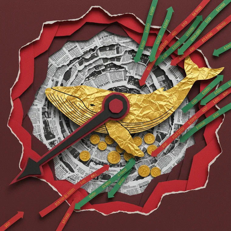 2026년 3월 암호화폐 시장 극단적 공포 공포탐욕지수 속 고래 비트코인 매집 페이퍼컷 콜라주 일러스트레이션