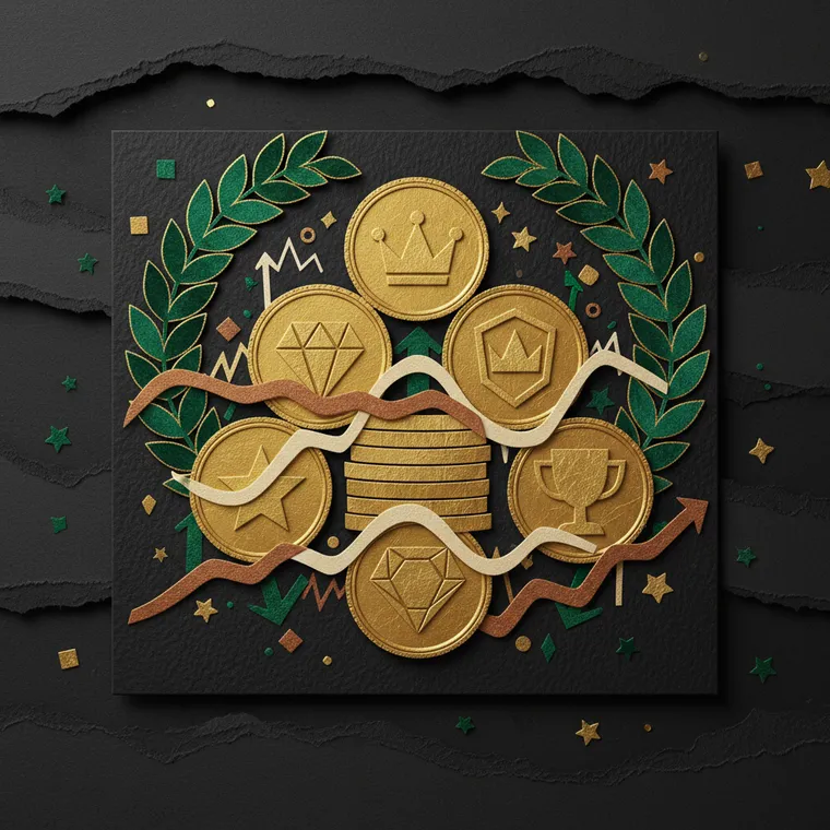 2026년 3월 극단적 공포장 매수 추천 코인 TOP 6 골드 코인 프리미엄 페이퍼컷 콜라주 일러스트레이션