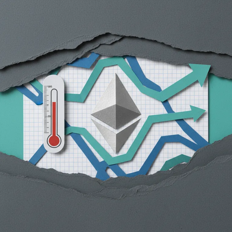 이더리움 ETH 가격 트리플 과매도 RSI 기술적 분석 반등 신호 페이퍼컷 콜라주 일러스트레이션