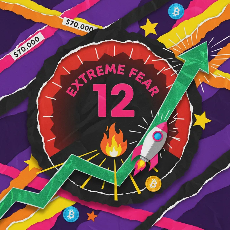 공포탐욕지수 12 극단적 공포 속 AGLD 급등을 나타내는 암호화폐 시장 지표 일러스트