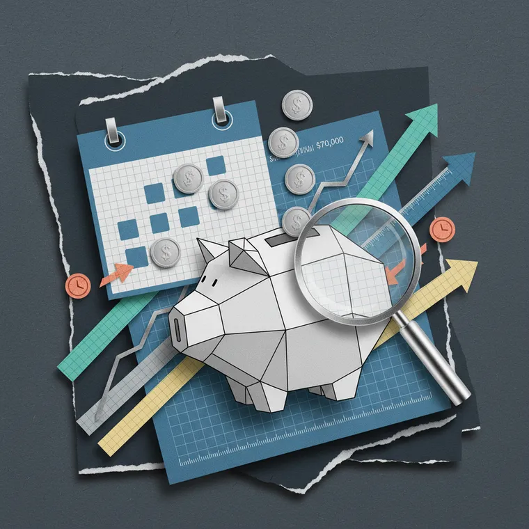 암호화폐 적립식 투자 DCA 전략 정기 매수 개념도 페이퍼컷 콜라주 일러스트레이션