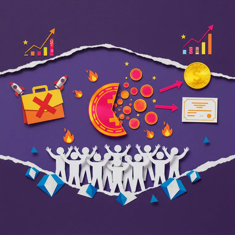 백팩 BP 토큰 25% 에어드롭과 인사이더 제로 배분 구조를 상징하는 페이퍼컷 콜라주 일러스트