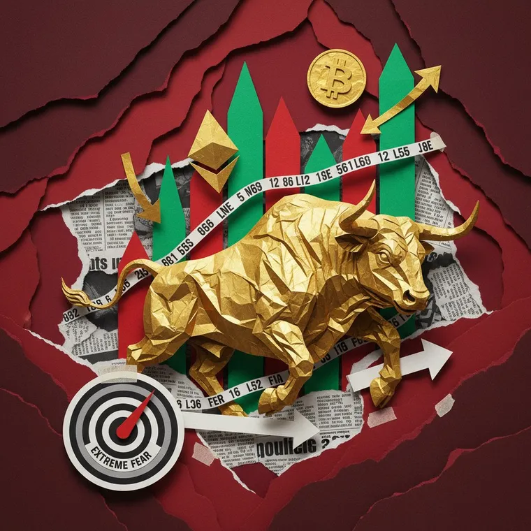 2026년 4월 8일 암호화폐 시장 브리핑 이더리움 강세 비트코인 ETF 기관 매수 극단적 공포 페이퍼컷 콜라주 일러스트레이션