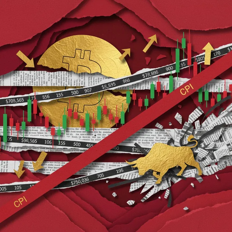 2026년 4월 10일 암호화폐 시장 브리핑 비트코인 BLUR 급등 CPI 발표 숏 스퀴즈 페이퍼컷 콜라주 일러스트레이션