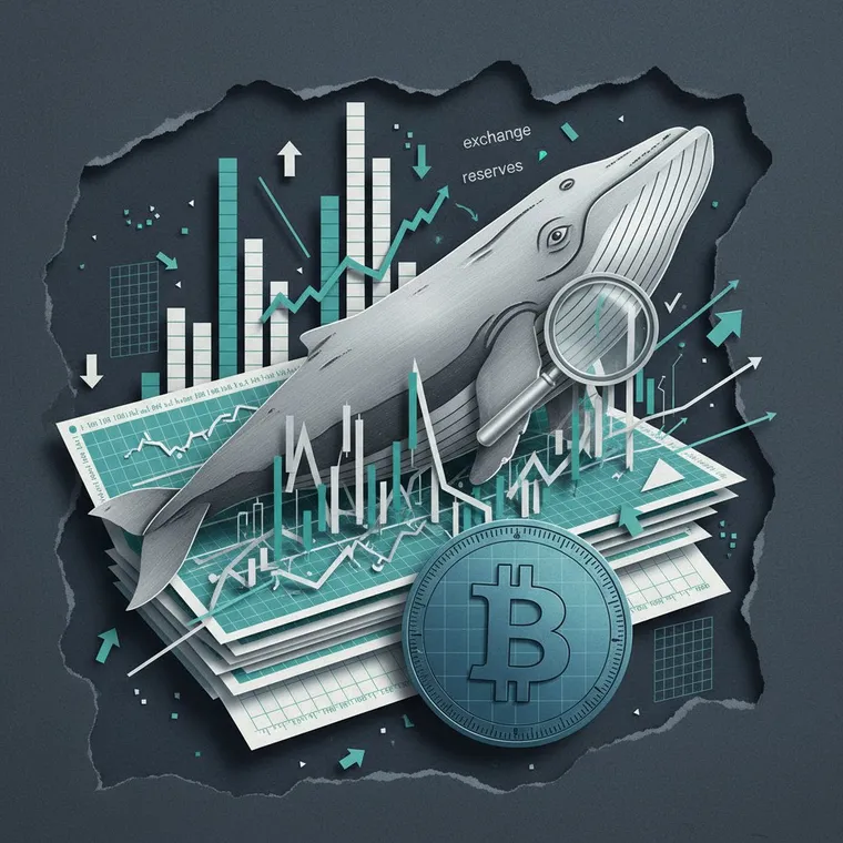 비트코인 거래소 잔고 7년 최저 고래 매집 온체인 분석 페이퍼컷 콜라주 일러스트레이션
