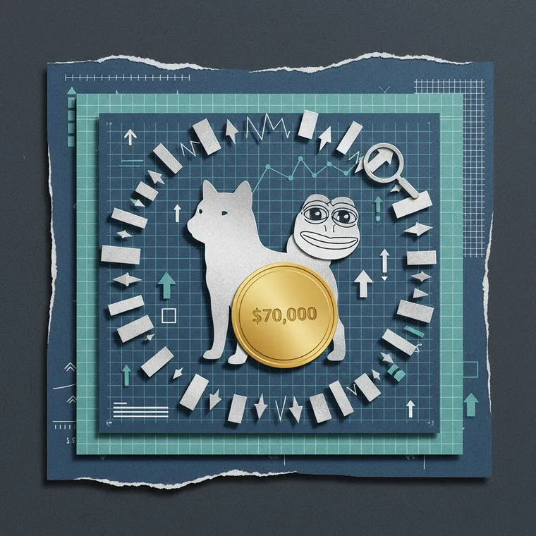 2026년 4월 밈코인 DOGE SHIB PEPE 기술적 분석 RSI 다이버전스 온체인 고래 매집 페이퍼컷 콜라주