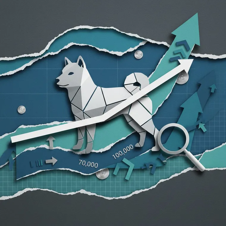 도지코인 DOGE 2026년 4월 ETF 구조적 매수세와 기술적 분석 가격 전망 페이퍼컷 콜라주 일러스트레이션