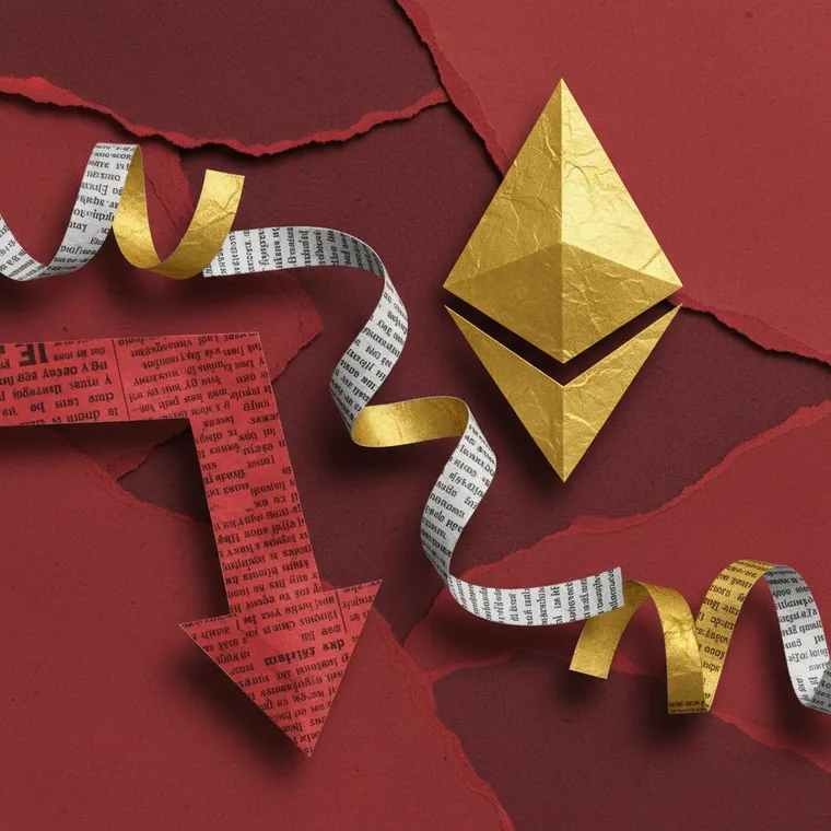 2026년 4월 12일 암호화폐 시장 브리핑 이더리움 상승 FF코인 폭락 대조 페이퍼컷 콜라주 일러스트레이션