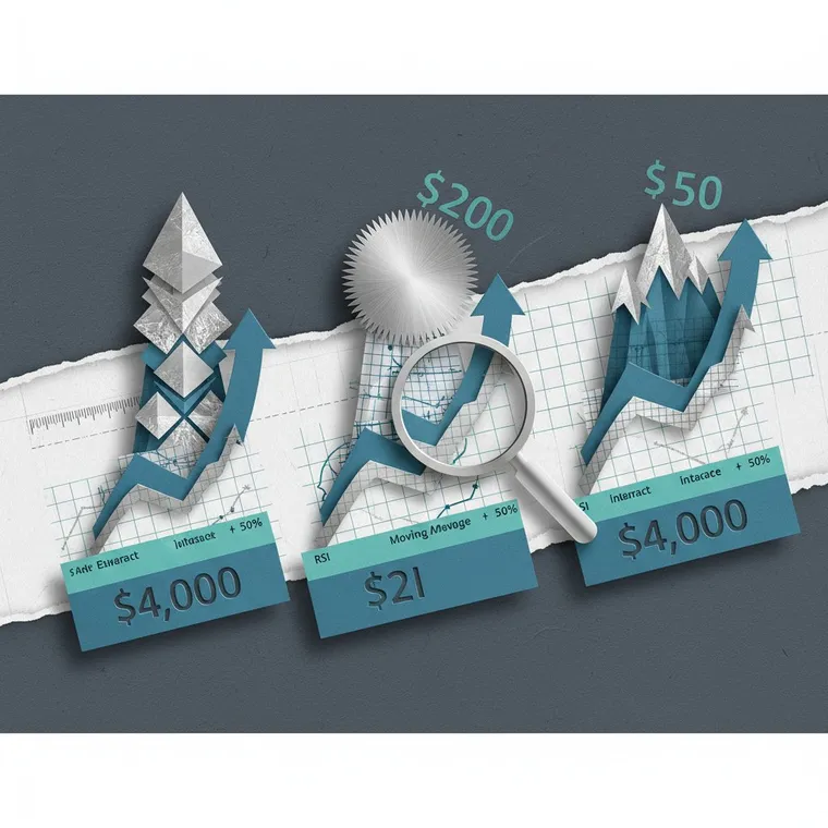 이더리움 솔라나 아발란체 L1 알트코인 4월 저점 기술적 분석 RSI 지지선 비교 페이퍼컷 콜라주 일러스트레이션