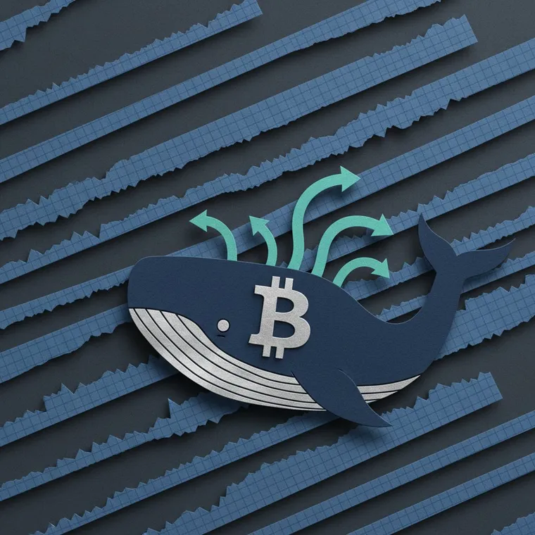 비트코인 거래소 잔고 7년 최저 고래 매집 온체인 저점 신호 분석 페이퍼컷 콜라주 일러스트레이션