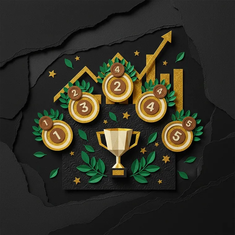 2026년 4월 추천 알트코인 TOP 5 이더리움 솔라나 XRP 골드 프리미엄 페이퍼컷 콜라주 일러스트레이션